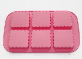 DD-life New 6-Cavity Square Mooncake Chocolate Muffin CupCake Soap Silicone Mold Pan N2