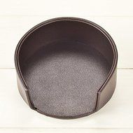 Figella Set of 6pcs Round Coffee Cup Mat PU Leather Placemat Coasters Cup Mats with Holder for Home Decoration... N4