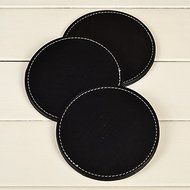 Figella Set of 6pcs Round Coffee Cup Mat PU Leather Placemat Coasters Cup Mats with Holder for Home Decoration... N5