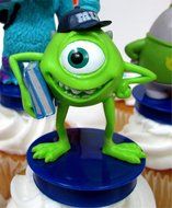 MONSTERS UNIVERSITY 14 Piece Birthday CUPCAKE Topper Set Featuring 8 Monsters University Figures and Decorative... N6