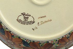 Polish Pottery Bowl with Handles 12-inch UNIKAT N5