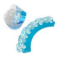 Aiyaya Filigree Artistic Muffin Case Cupcake Paper Cup Liners Little Vine Lace Laser Cupcake Wrappers for Wedding... N21