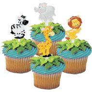 Zoo Animal Cupcake Picks - by Bakery Supplies (24-Pack) N4