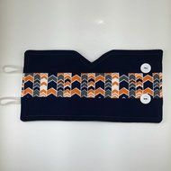 French Press Cozy Cover,8 cup, Insulated Coffee Wrap, Navy Blue Chevron N4