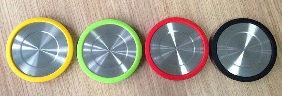 the Grindstone, Universal Tea Infuser, Easy Brewing of Loose Leaf Teas, Stainless Steel with Black Lid (New Item) N6