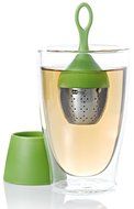 AdHoc Floating Tea Egg, Infuser with Stand, Ready to Use, Stainless Steel / Nylon Green, 13 cm, TE08 N5