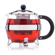 Stunning Glass Globe Teapot with Cozy Warmer, Borosilicate Glass, Beautiful Chrome Finish Tea Kettle &ndash; 9cm Stainless... N2