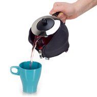 Stunning Glass Globe Teapot with Cozy Warmer, Borosilicate Glass, Beautiful Chrome Finish Tea Kettle &ndash; 9cm Stainless... N3