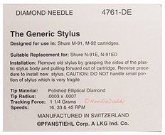 NEEDLE STYLUS FOR SHURE HI TRACK M91-ED M92 M92 N91 N92 RS-1000E 761-DE 4761-de N3