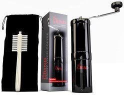 Black Stainless Steel Manual Coffee Grinder with Adjustable Ceramic Conical Burr for Consistent Fine Grind. Hand... N4