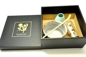 Japanese Mino Yaki ware Matcha Bowl And Tea Ceremony Set Green Tea 10.5 / 10.5 / 8.5cm (4.1 / 4.1 / 3.3inch)[7372] N6