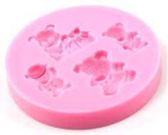 Teddy Bears 4 Cavity Silicone Mold, Candy, Fondant, Cake Decorating 10 Cavities N2