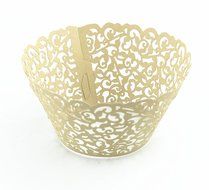 Yansanido 100 set pink Filigree Artistic Bake Little Vine Lace Laser Cut Cupcake Wrapper Cup Muffin Case Trays... N10