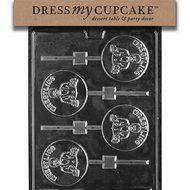 Dress My Cupcake DMCS029SET Chocolate Candy Mold, Wrestler Lollipop, Set of 6