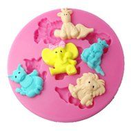 FOUR-C Sugar Mold Animals Cake Embossing Mould Color Pink