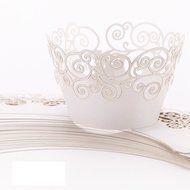 Cupcake wrapper-TOOGOO(R) 24pcs packaging cupcake muffin cupcake wrapper decoration wedding christening white... N5