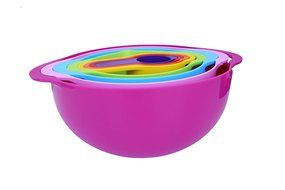 8 in 1 Premium Mixing Bowl Set By KP Solutions | 4 Anchor Hocking Measuring Cups, 1 Colander, 1 Mesh Sieve &amp; 2... N5