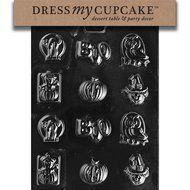 Dress My Cupcake DMCH006 Chocolate Candy Mold, Assorted with Boo, Halloween