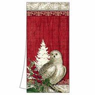 Paperproducts Design 35068 100-Percent Cotton Winter Woods Owl Kitchen Bar Towel, Multicolored