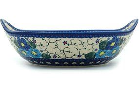 Polish Pottery Bowl with Handles 10-inch UNIKAT N10