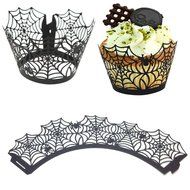 Gogoforward Halloween Cupcake Wrappers Hollow Cobwebs Cupcake Paper Baking Cup Laser Cut Design Cup Liners, Pack... N5