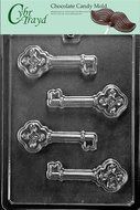 Cybrtrayd M222 Skeleton Key Chocolate Candy Mold with Exclusive Cybrtrayd Copyrighted Chocolate Molding Instructions