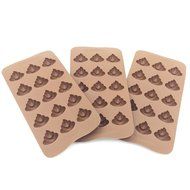 3pc Cute Funny Poop Emoji Candy Molds, Chocolate Molds, Silicone Molds, Soap Molds, Silicone Baking Molds Smile... N3