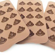 3pc Cute Funny Poop Emoji Candy Molds, Chocolate Molds, Silicone Molds, Soap Molds, Silicone Baking Molds Smile... N5