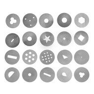 Wrisky 20 Discs Stainless Clay Sugar Fondant Craft Tool Cake Paste Extruder Sculpture N2