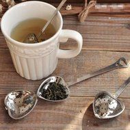 GOOTRADES Heart Shape Stainless Steel Tea Infuser Spoon Strainer Steeper Handle Shower (pack of 2) N5