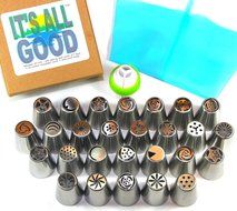 RUSSIAN PIPING TIPS 32 Piece set Easy To Use Complete Kit For Cake Icing Decoration. Includes 27 Food Grade Stainless... N2