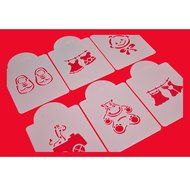 FOUR-C Cupcake Stencils Baby Supplies Design Cookie Stencils Coffee Stencil Set Color White N2