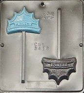 Crown "Prince" Lollipop Chocolate Candy Mold 3418