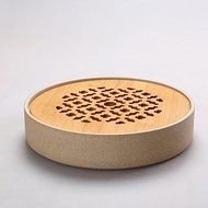 CCWY Ceramic dry foam plate Japanese style Kung Fu tea round tray bamboo seasoned millet mush pot of tea saucer... N5