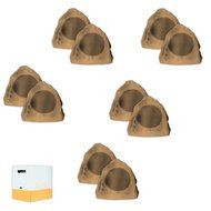 Acoustic Audio B6RS Brown 3000W Outdoor Weatherproof 6.5" Rock Speakers 5 Pair Pack with Wire B6RS-5PRW