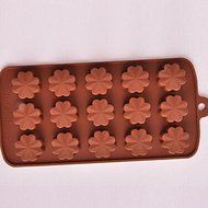 Sher 15 Hole Flower Shape Cake Chocolate Molds,Silicone 21&iexcl;&Aacute;10.7&iexcl;&Aacute;1.7 CM(8.3&iexcl;&Aacute;4.2&iexcl;&Aacute;0.7 INCH)