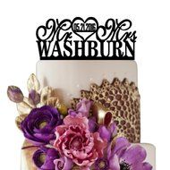 Sugar Yeti Made In USA Personalized Wedding Cake Topper Mr Heart Mrs With Date #26 Silver Mirror N12