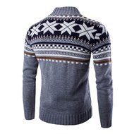 Laimeng,Men &#039;s Knitting wool Hooded Nail Wind Neck Sweater Jacket Blouse (M, Dark Gray) N9