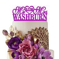 Sugar Yeti Made In USA Personalized Wedding Cake Topper Mr Heart Mrs With Date #26 Silver Mirror N13