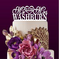 Sugar Yeti Made In USA Personalized Wedding Cake Topper Mr Heart Mrs With Date #26 Silver Mirror N14