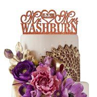 Sugar Yeti Made In USA Personalized Wedding Cake Topper Mr Heart Mrs With Date #26 Silver Mirror N15
