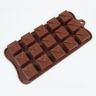 Fat Daddio's Tiered Square Silicone Chocolate Mold, 15-Piece Per Mold
