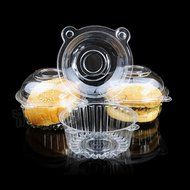 100pcs Clear Plastic Cupcake Cake Muffin Case Dome Holder Box Container N2