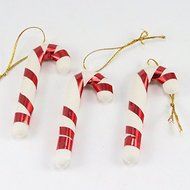 3packs,6pcs/pack 6.5cm Plastic Crutch Diy Accessories Christmas Decoration (Mixed 3 Colors) N3