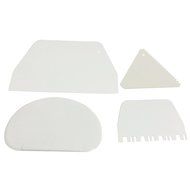 Smoother Comb Set Cake Edge Side Decorating Tools Scraper 4 in 1 White
