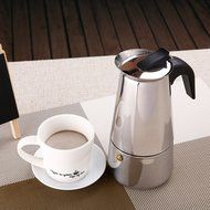 Stovetop Espresso Moka Pot, Stainless Steel Coffee Maker, 4 Cup N10