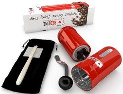Red Line Housewares Manual Coffee Grinder Makers with Adjustable Ceramic Conical Burr, Red N4