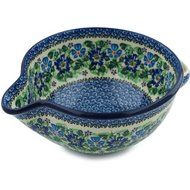 Polish Pottery Batter Bowl 9-inch Morning Glory Wreath UNIKAT N4