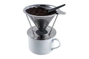 Coffee Cone Stainless Steel Pour Over Coffee Maker, Micro Filter Coffee Dripper and Brewer N5