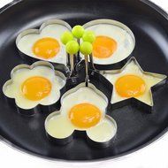 Egg Mold 5 Piece Set - Stainless Steel - Pancake Mold - Cookie Cutter Set N4